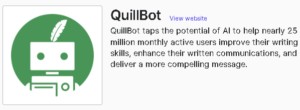 description of an AI writing tool for bloggers called Quillbot